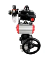 Кран шаровой DN.ru BV3232P(3pc)-FP-W-ISO-H WDVF Ду25 Ру63 полнопроходной, трехсоставной, нерж. сталь 316, PTFE, под приварку, с пн.приводом PA-DA-052, пн.распределителем 4M310-08 AC220V, БКВ APL-410N EX, руч. дублером MON1-250-T26-ISO, БПВ AFC2000