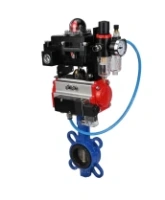 Затвор дисковый поворотный DN.ru WBV1413E-2W-Fb-H Ду40 Ру16, корпус - чугун GGG50, диск - чугун GGG40, уплотнение - EPDM, с пневмоприводом DN.ru PA-DA-052 двойного действия, пневмораспределителем 4M310-08 AC220V, БКВ APL-410N EX, БПВ AFC2000