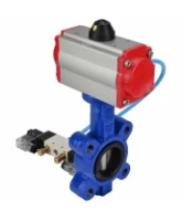 Затвор дисковый поворотный DN.ru WBV1631N-2W-Fb-H Ду150 Ру16 LUG корпус - чугун QT450, диск - нержавеющая сталь 304, уплотнение - NBR, с пневмоприводом DN.ru PA-SA-160 и пневмораспределителем 4V320-08 AC220V