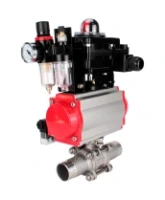 Кран шаровой DN.ru BV3232P(3pc)-FP-W-ISO-H LONG Ду80 Ру25 полнопроходной, корпус - нержавеющая сталь 316, уплотнение - PTFE, под приварку, с пневмоприводом DN.ru PA-SA-130, пневмораспределителем 4M310-08 AC220V, БКВ APL-410N EX и БПВ AFC2000