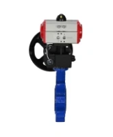 Затвор дисковый поворотный DN.ru WBV1631N-2W-Fb-H Ду150 Ру16 LUG корпус - чугун QT450, диск - нержавеющая сталь 304, уплотнение - NBR, с пневмоприводом DN.ru PA-DA-105 и редуктором MON3-700-T38-ISO