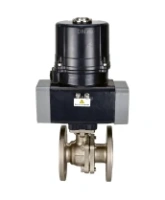 Кран шаровой DN.ru BV3232P(2pc)-FP-F-ISO-H Ду100 Ру16 полнопроходной, фланцевый, корпус - нержавеющая сталь SS316, уплотнение - PTFE, с электроприводом четвертьоборотным DN.ru QTSA-N-014EM-O0-220VAC с пружинным возвратом