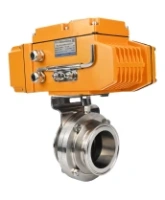 Затвор дисковый поворотный DN.ru WBV3131S-2W-T-H Ду50 Ру10 резьбовой, корпус - пищевая нержавеющая сталь 304, уплотнение - Silicon, с электроприводом QT-N-005EM-A1-220VAC-У1 c датчиком обратной связи и входным управляющим сигналом 4-20мА HARK