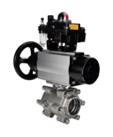 Кран шаровой DN.ru BV3232P(3pc)-FP-SW-ISO-H Ду100 Ру63 полнопроходной, корпус - нержавеющая сталь SS316, под приварку, с пневмоприводом PA-DA-105-1, пневмораспределителем 4M310-08 AC220V, БКВ APL-410N EX, БПВ AFC2000
