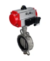 Затвор дисковый поворотный DN.ru WBV3131N-2W-Fb-H Ду150 Ру16, корпус - нержавеющая сталь 304, диск - нержавеющая сталь 304, уплотнение - NBR, с пневмоприводом DN.ru PA-DA-105 и пневмораспределителем DN.ru 4M310-08 AC220V