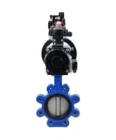 Затвор дисковый поворотный DN.ru WBV1631N-2W-Fb-H Ду150 Ру16 LUG корпус - чугун QT450, диск - нержавеющая сталь 304, уплотнение - NBR, с пневмоприводом PA-DA-105-1, пневмораспределителем 4M310-08 DC24V, БКВ APL-210N и БПВ AFC2000