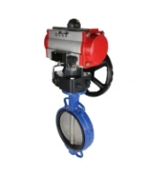 Затвор дисковый поворотный DN.ru WBV1413E-2W-Fb-H Ду300 Ру16, корпус - чугун GGG50, диск - чугун GGG40, уплотнение - EPDM, с пневмоприводом DN.ru PA-DA-140 двойного действия, пневмораспределителем 4M310-08 AC220V, ручным дублером MON4-1200-T54-ISO