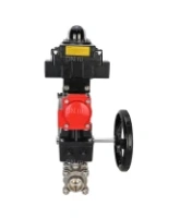 Кран шаровой DN.ru BV3232P(3pc)-FP-W-ISO-H Ду65 Ру25 SS316 полнопроходной под приварку, корпус - нержавеющая сталь с пневмоприводом DN.ru PA-DA-083, блоком концевых выключателей APL-410N EX и ручным дублером MON2-450-T28-ISO