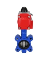 Затвор дисковый поворотный DN.ru WBV1631N-2W-Fb-H Ду150 Ру16 LUG корпус - чугун QT450, диск - нержавеющая сталь 304, уплотнение - NBR, с пневмоприводом DN.ru PA-SA-160