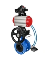 Затвор дисковый поворотный DN.ru WBV1313E-2W-F-H Ду100 Ру16 фланцевый, корпус - чугун GGG40, диск - чугун GGG40, EPDM, с пневмоприводом DN.ru PA-DA-105, пневмораспределителем DN.ru 4V320-08 AC220V, БКВ DN.ru APL-210N и дублером DN.ru MON1-250-T26-ISO