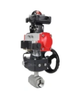 Кран шаровой DN.ru BV3232P(2pc)-FP-T-ISO-H Ду80 Ру40 полнопроходной, внутренняя резьба, нержавеющая сталь 316, уплотнение - PTFE, с пневмоприводом PA-DA-083, пневмораспределителем 4M310-08 DC24V, БКВ APL-210N, ручным дублером MON2-450-T28-ISO