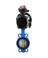 Затвор дисковый поворотный DN.ru WBV1432N-2W-Fb-H Ду125 Ру16, корпус - чугун GGG50, диск - нержавеющая сталь 316L, уплотнение - NBR, с пневмоприводом DN.ru PA-DA-105-1 двойного действия, пневмораспределителем 4M310-08 DC24V, БКВ APL-210N