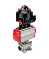 Кран шаровой DN.ru BV3232P(3pc)-FP-W-ISO-H Ду65 Ру25 полнопроходной двухходовой, нержавеющая сталь SS316, под приварку, уплотнение - PTFE, с пневмоприводом DN.ru PA-DA-83 и БКВ APL-510N-EX