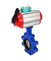 Затвор дисковый поворотный DN.ru WBV1616E-2W-Fb-H Ду125 Ру16 LUG корпус - чугун QT450, диск - чугун QT450, уплотнение - EPDM, с пневмоприводом PA-DA-105, пневмораспределителем 4M310-08 AC220V и магнитным переключателем ALS200D