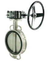 Затвор дисковый поворотный DN.ru WBV3232E-2W-Fb-H Ду150 Ру16, корпус - сталь 316L, диск - сталь 316L, уплотнение - EPDM,с редуктором DN.ru RDN RQN3-150Z-T24
