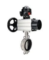 Затвор дисковый поворотный DN.ru WBV3131V-2W-Fb-H Ду150 Ру16 межфланцевый, корпус - нержавеющая сталь 304, диск - нержавеющая сталь 304, уплотнение - VITON, с пневмоприводом PA-DA-105-1, пневмораспределителем 4M310-08 220В NAMUR и БКВ APL-510N EX
