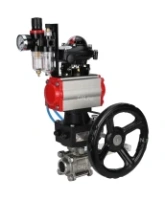 Кран шаровой DN.ru BV3232P(3pc)-FP-W-ISO-H Ду50 Ру40, полнопроходной, нержавеющая сталь 316, PTFE, под приварку, с пневмоприводом PA-DA-083, пневмораспределителем 4V320-10 AC220V, БКВ APL-210N, ручным дублером MON2-450-T28-ISO, БПВ AFC2000