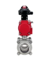 Кран шаровой DN.ru BV3232P(3pc)-FP-W-ISO-H WDVF Ду40 Ру40 полнопроходной, трехсоставной, корпус - нержавеющая сталь 316, уплотнение - PTFE, под приварку, с пневмоприводом PA-DA-065, БКВ APL-210N
