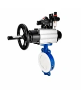 Затвор дисковый поворотный DN.ru WBV3434Pf-2W-Fb-R Ду200 Ру16, корпус - угл. сталь WCB, диск - угл. сталь WCB, футерованный PTFE, уплотнение - PTFE, с пневмоприводом PA-DA-105-1, пневмораспределителем 4M310-08 AC220V, БКВ APL-210N и БПВ AFC2000