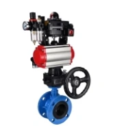 Затвор дисковый поворотный DN.ru WBV1313E-2W-F-H Ду100 Ру16 фланцевый, корпус - чугун GGG40, диск - чугун GGG40, EPDM, с пневмоприводом PA-DA-105, пневмораспределителем 4M310-08 AC220V, БКВ APL-410N EX, ручным дублером MON1-250-T26-ISO и БПВ AFC2000