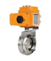 Затвор дисковый поворотный DN.ru WBV3131E-2W-W-H Ду50 Ру10 под приварку, корпус - пищевая нержавеющая сталь 304, уплотнение - EPDM, с электроприводом QT-N-003EM-O1-220VAC-У1 220В HARK