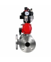 Кран шаровой DN.ru BV3232P(2pc)-FP-3WL-F-ISO-H Ду20 Ру16 HYMT, трехходовой L-тип, полнопроходной, фланцевый, корпус - нержавеющая сталь SS316, с пневмоприводом PA-DA-052, пневмораспределителем 4M310-08 24В NAMUR, БКВ APL-410N EX и БПВ AFC2000