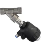Клапан отсечной пневматический DN.ru VSP3241P-T-1PNC 1/2″ Ду15 Ру25, корпус - нержавеющая сталь SS316, резьбовой, Y-образный, корпус привода - пластик