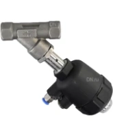 Клапан отсечной пневматический DN.ru VSP3241P-T-1PNC 1/2″ Ду15 Ру25, корпус - нержавеющая сталь SS316, резьбовой, Y-образный, корпус привода - пластик