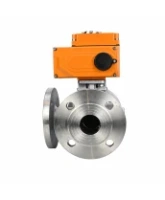 Кран шаровой DN.ru BV3232P(2pc)-FP-3WL-F-ISO-H Ду80 Ру16 HYMT, трехходовой L-тип, полнопроходной, фланцевый, корпус - нержавеющая сталь SS316, с электроприводом QT-N-010EM-O1-24VDC-У1 HARK