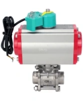 Кран шаровой DN.ru BV3232P(3pc)-FP-W-ISO-H Ду80 Ру25 полнопроходной, корпус - нержавеющая сталь 316, уплотнение - PTFE, под приварку, с пневмоприводом PA-DA-105 и магнитным переключателем ALS200D