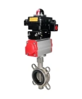 Затвор дисковый поворотный DN.ru WBV3131N-2W-Fb-H Ду150 Ру16, корпус - нержавеющая сталь 304, диск - нержавеющая сталь 304, уплотнение - NBR, с пневмоприводом DN.ru PA-DA-105 и БКВ DN.ru APL-410N EX