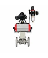 Кран шаровой DN.ru BV3131P(3pc)-FP-F-ISO-H Ду100 Ру16 полнопроходной, фланцевый, корпус - нержавеющая сталь 304, PTFE, 22х22, WDVF, с пневмоприводом PA-DA-105, пневмораспределителем 4M320-08 AC220V, БКВ APL-210N и БПВ AFC2000