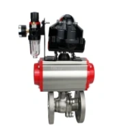 Кран шаровой DN.ru BV3232P(2pc)-FP-F-ISO-H Ду80 Ру16 фланцевый, полнопроходной, двухсоставной, корпус - нерж. сталь SS316, уплотнение - PTFE, с пн.приводом DN.ru PA-SA-130 пн.распределителем 4M310-08 AC220V БПВ AFC2000 БКВ APL-510N-EX