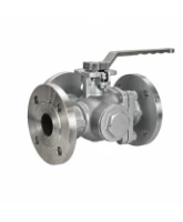 Кран шаровой DN.ru BV3232P(2pc)-FP-3WT-F-ISO-H Ду40 Ру16 HYMT, трехходовой T-тип, полнопроходной, фланцевый, материал корпуса - нержавеющая сталь SS316, с ISO фланцем и рукояткой