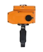 Затвор дисковый поворотный DN.ru WBV4242E-2W-Fb-ISO Дн80 Ру10 межфланцевый, корпус - НПВХ, диск - НПВХ, уплотнение - EPDM, с электроприводом DN.ru QT-N-003EM-O1-220VAC-У1