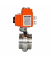 Затвор дисковый поворотный DN.ru WBV3131E-2W-T-H Ду50 Ру10 резьбовой, корпус - пищевая нержавеющая сталь 304, уплотнение - EPDM, с электроприводом QT-N-003EM-O1-220VAC-У1 HARK