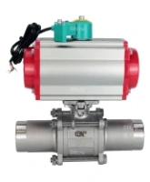 Кран шаровой DN.ru BV3232P(3pc)-FP-W-ISO-H LONG Ду80 Ру25 полнопроходной, корпус - нержавеющая сталь 316, уплотнение - PTFE, под приварку, с пневмоприводом PA-DA-083 и магнитным переключателем ALS200D