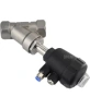 Клапан отсечной пневматический DN.ru VSP3241P-T-1PNC 1″ Ду25 Ру25, корпус - нержавеющая сталь SS316, резьбовой, Y-образный, корпус привода - пластик