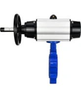 Затвор дисковый поворотный DN.ru WBV1631N-2W-Fb-H Ду150 Ру16 LUG корпус - чугун QT450, диск - нержавеющая сталь 304, уплотнение - NBR, с пневмоприводом PA-DA-105-1