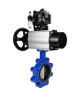 Затвор дисковый поворотный DN.ru WBV1616E-2W-Fb-H Ду125 Ру16 LUG корпус - чугун QT450, диск - чугун QT450, уплотнение - EPDM, с пневмоприводом DN.ru PA-DA-105-1, пневмораспределителем 4M310-08 AC220V, БКВ APL-510N EX и БПВ AFC2000