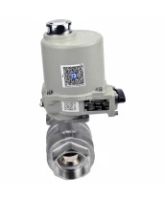 Кран шаровой DN.ru BV3232P(2pc)-FP-T-ISO-H Ду40 Ру63 полнопроходной двухходовой, нержавеющая сталь SS316, внутренняя резьба, уплотнение - PTFE, с электроприводом ГЗ-ОФ-45/11К 220В