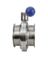 Затвор дисковый поворотный кламповый DN.ru WBV3131E-2W-C-H Ду50 Ру10 корпус - пищевая нержавеющая сталь 304, уплотнение – EPDM, присоединение - кламп (clamp), с рукояткой