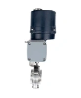 Затвор дисковый поворотный DN.ru WBV3131E-2W-W-H Ду50 Ру10 под приварку, корпус - пищевая нерж. сталь AISI 304, диск - нерж. сталь AISI 304, уплотнение - EPDM, с электроприводом четвертьоборотным DN.ru QTSA-N-003EM-O0-220VAC с пружинным возвратом
