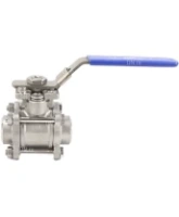 Кран шаровой DN.ru BV3232P(3pc)-FP-W-ISO-H Ду80 Ру25 полнопроходной двухходовой, нержавеющая сталь SS316, под приварку, уплотнение - PTFE, с ISO фланцем и рукояткой