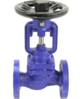 Клапан запорный сильфонный DN.ru VSO1121M-F-S Ду15 Ру16, фланцевый, корпус - чугун GG25, уплотнение - металл, управление - штурвал