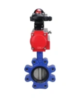 Затвор дисковый поворотный DN.ru WBV1631N-2W-Fb-H Ду150 Ру16 LUG корпус - чугун QT450, диск - нержавеющая сталь 304, уплотнение - NBR, с пневмоприводом DN.ru PA-SA-160 и БКВ APL-210N