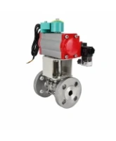 Кран шаровой DN.ru BV3131P(3pc)-FP-F-ISO-H Ду100 Ру16 полнопроходной, фланцевый, корпус - нержавеющая сталь 304, PTFE, 22х22, WDVF, с пневмоприводом PA-DA-105, пневмораспределителем 4M320-08 AC220V и магнитным переключателем ALS200D