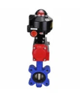 Затвор дисковый поворотный DN.ru WBV1616E-2W-Fb-H Ду100 Ру16 LUG корпус - чугун QT450, диск - чугун QT450, уплотнение - EPDM, с пневмоприводом DN.ru PA-SA-130 и БКВ APL-510N EX
