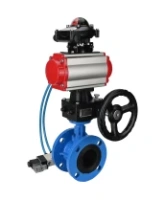 Затвор дисковый поворотный DN.ru WBV1313E-2W-F-H Ду100 Ру16 фланцевый, корпус - чугун GGG40, диск - чугун GGG40, EPDM, с пневмоприводом DN.ru PA-DA-105, пневмораспределителем DN.ru 4V320-08 AC220V, БКВ DN.ru APL-210N и дублером DN.ru MON1-250-T26-ISO