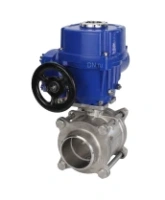 Кран шаровой DN.ru BV3232P(3pc)-FP-W-ISO-H Ду40 Ру40 полнопроходной двухходовой, нержавеющая сталь SS316, под приварку, уплотнение - PTFE, с 1/4-оборотным электроприводом DN.ru QT-N-005M-O2-220VAC-У1
